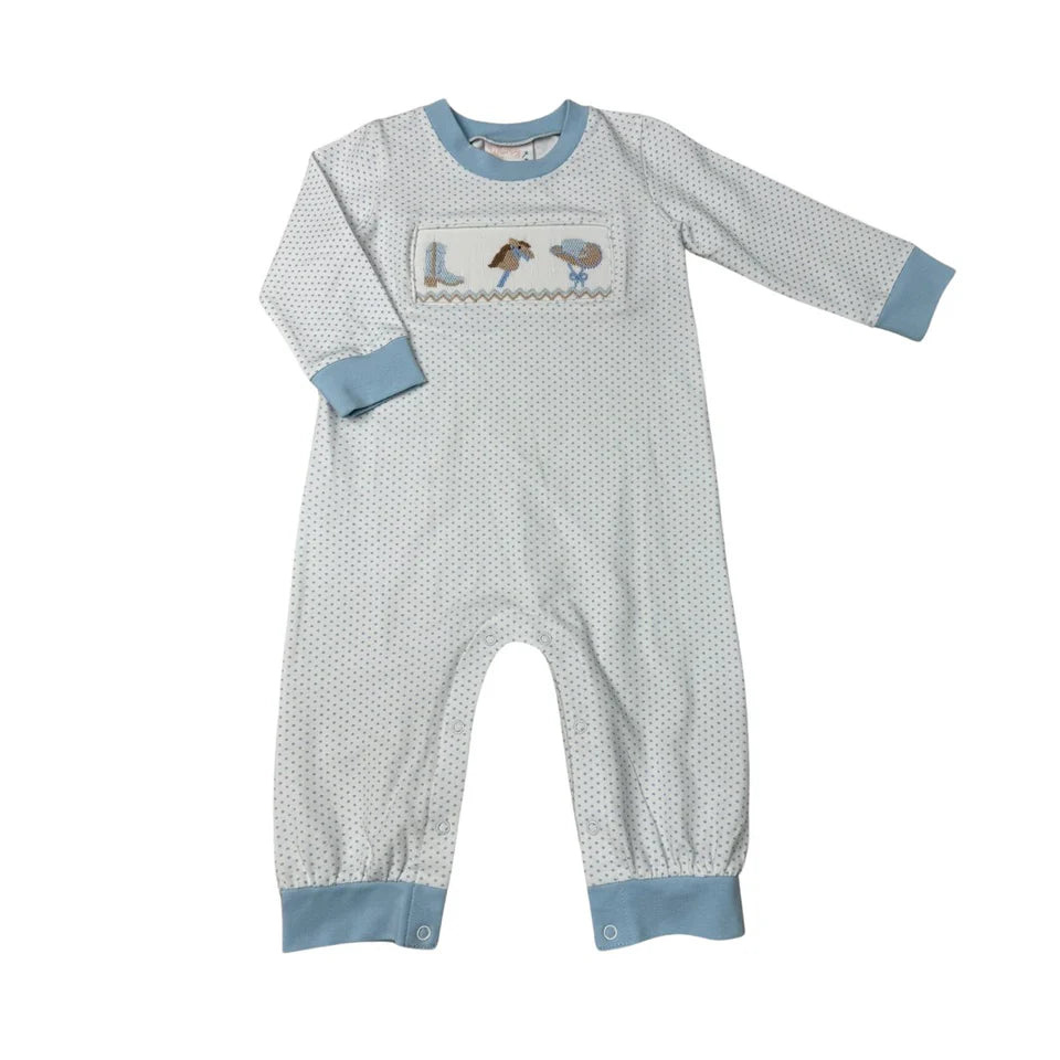 Little Cowboy Smocked Romper