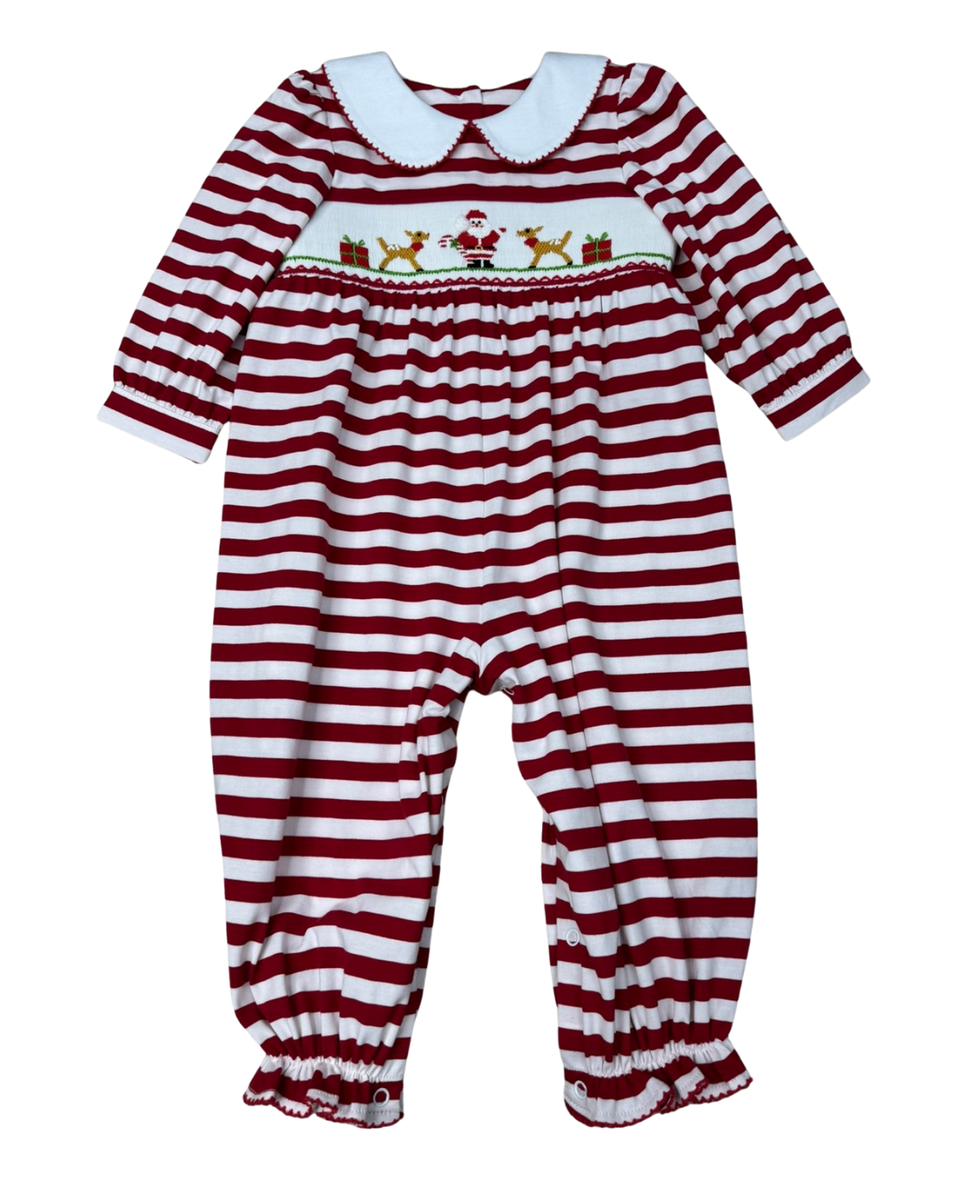 Smocked Santa Reindeer Romper