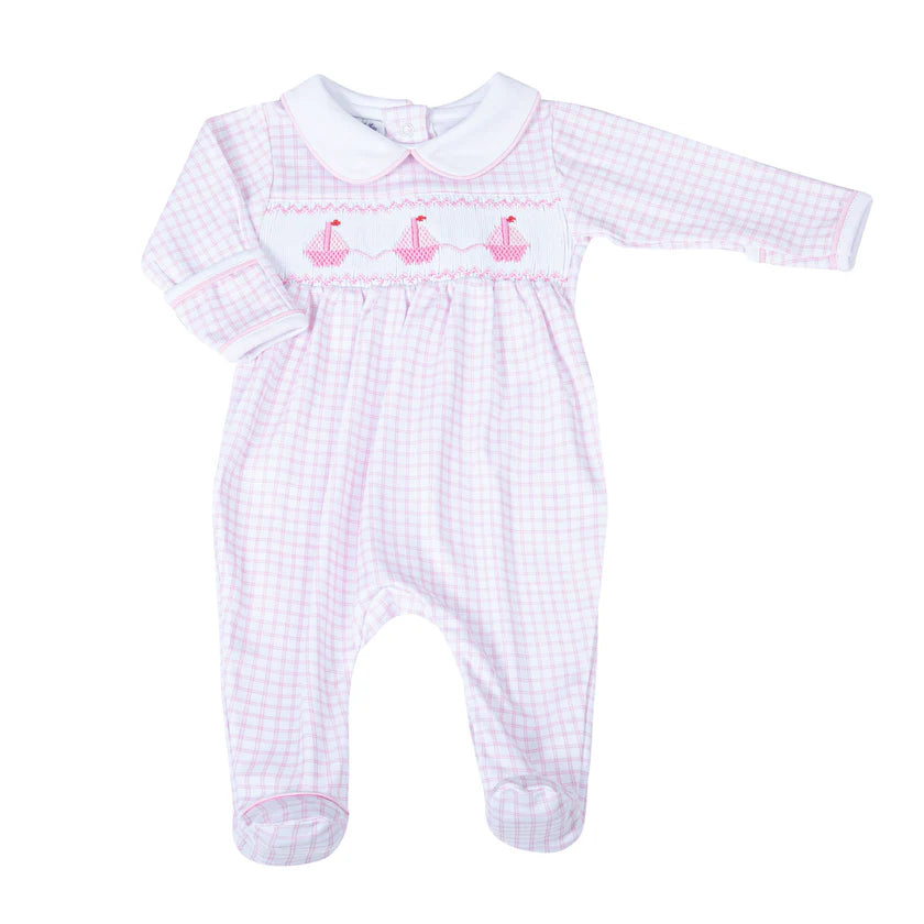 Ahoy Baby Classics Smocked Collard Girl Footie