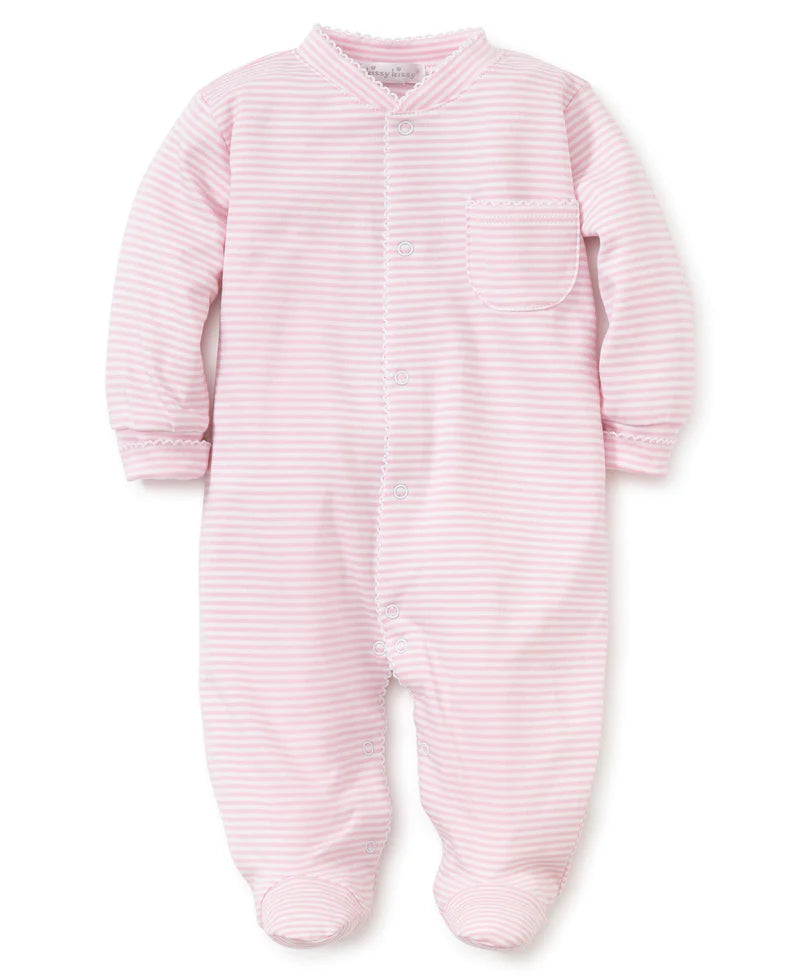 Simple Stripes Pink Footie