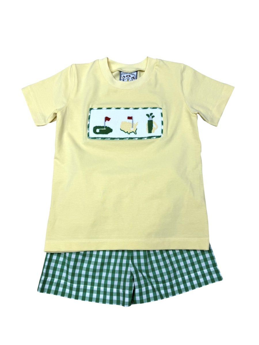 Classic Golf Smocked Boys Short Set