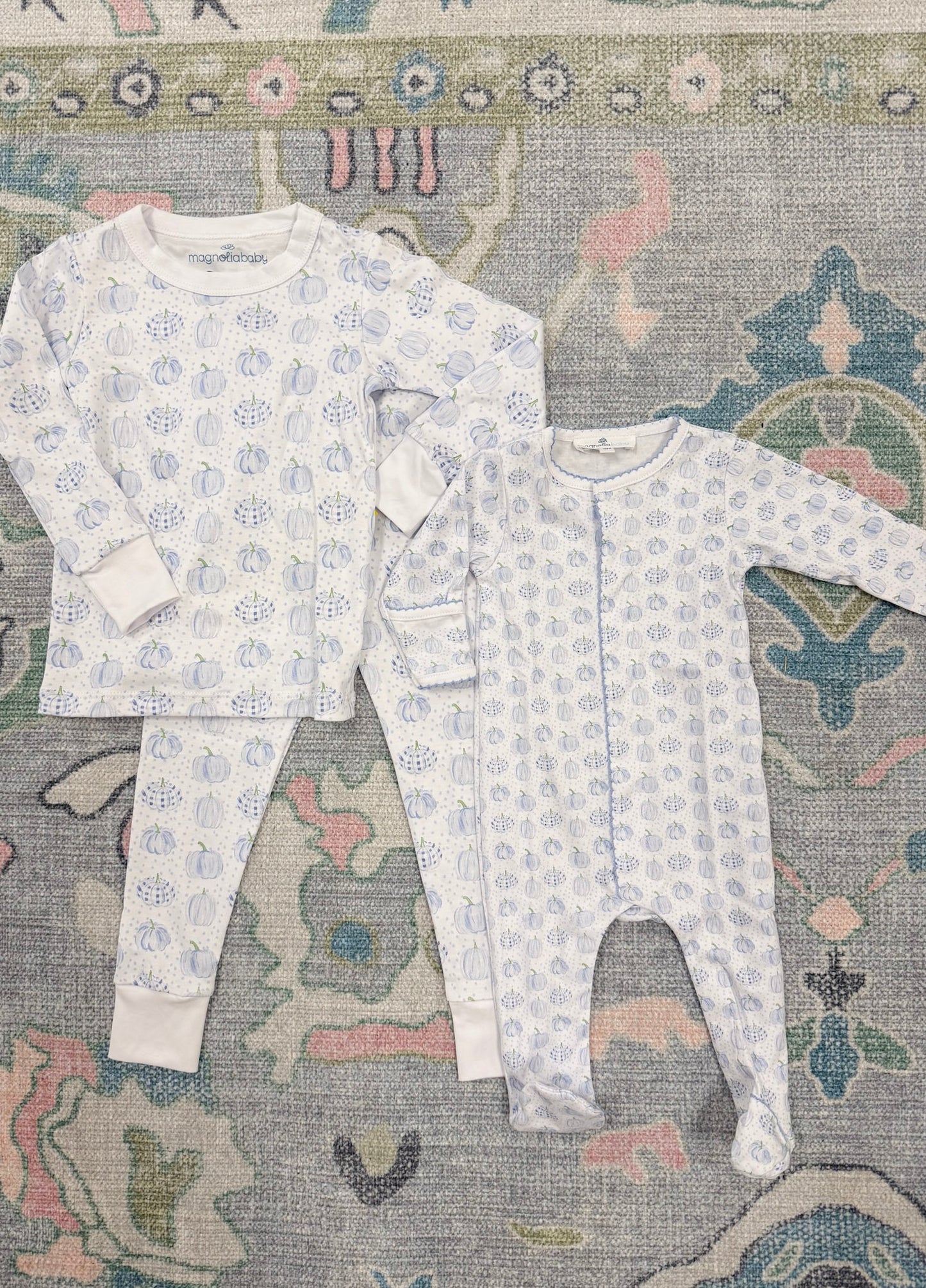 Precious Blue Pumpkin Footie