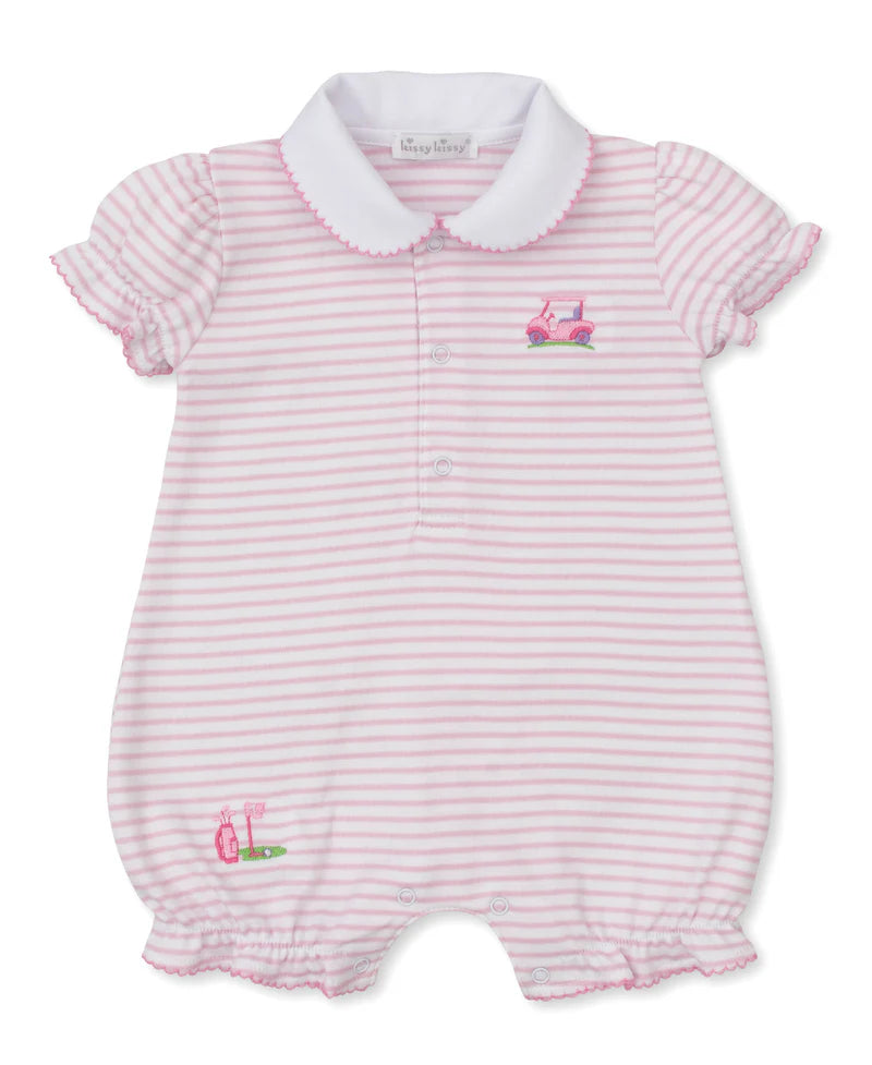 Fairway Foursome Pink Stripe Playsuit