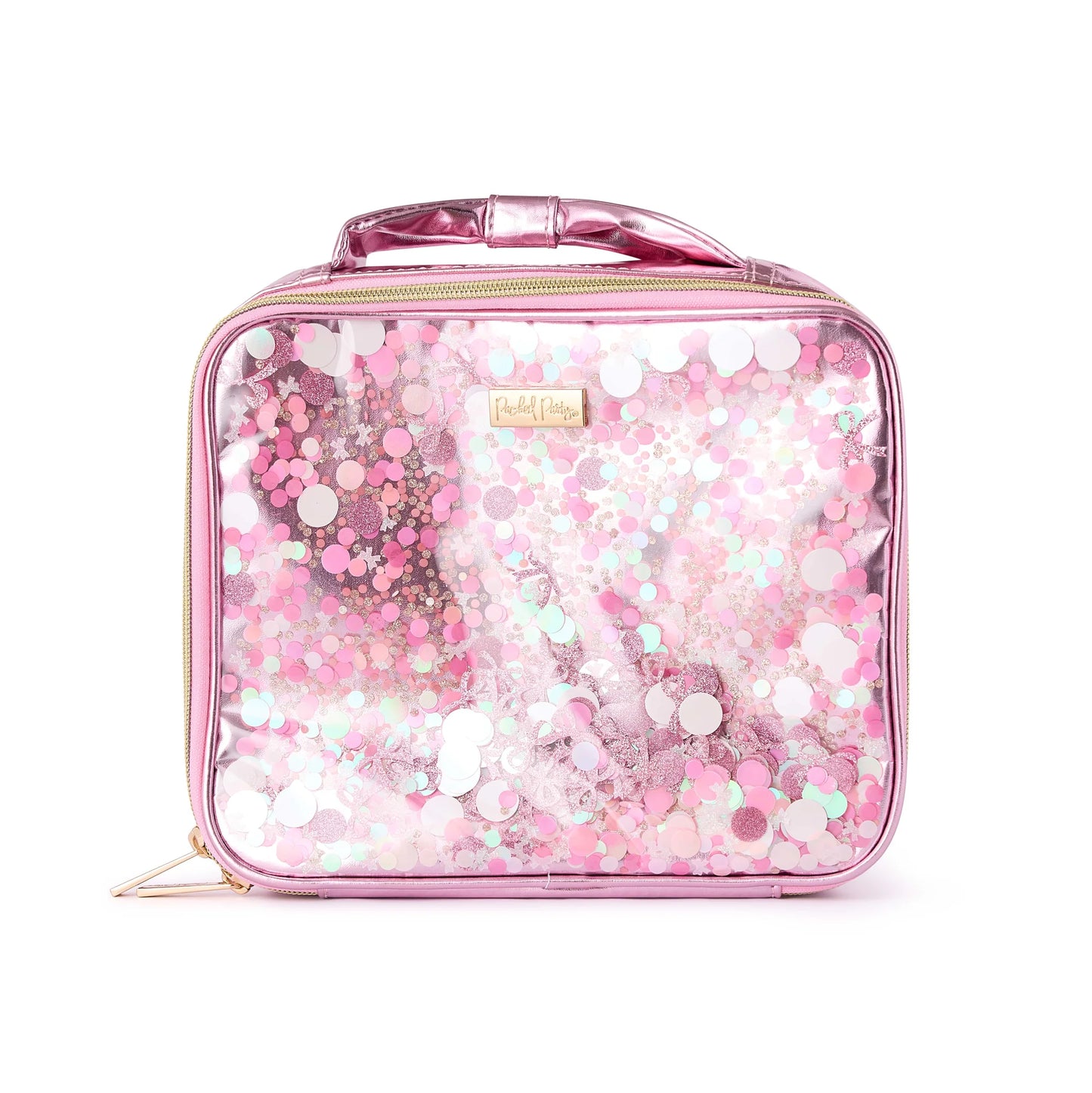 Pink Bow Confetti Insulated Lunch Box
