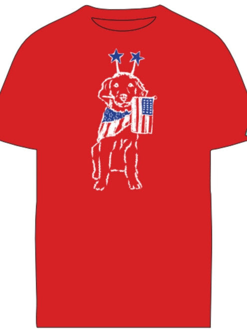 SS Red Patriotic Dog T-Shirt