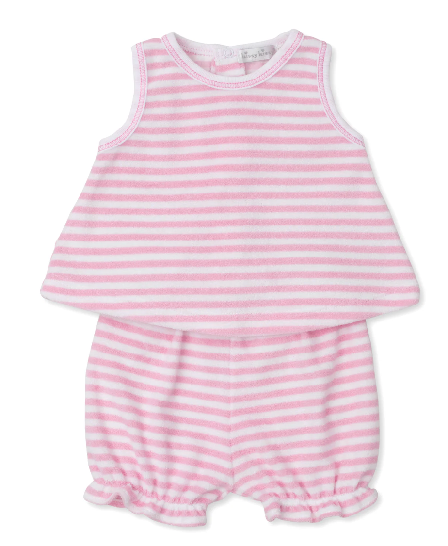 Cabana Terry Stripes Pink Sunsuit