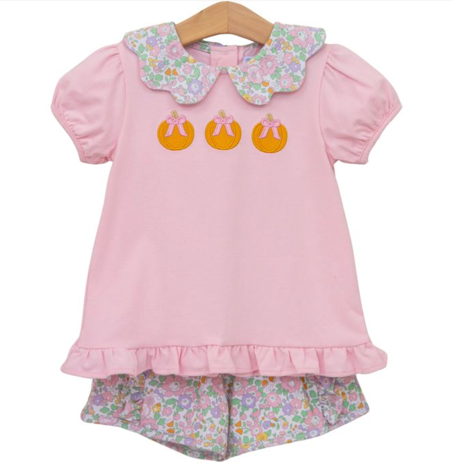 Pumpkin Floral Short Set
