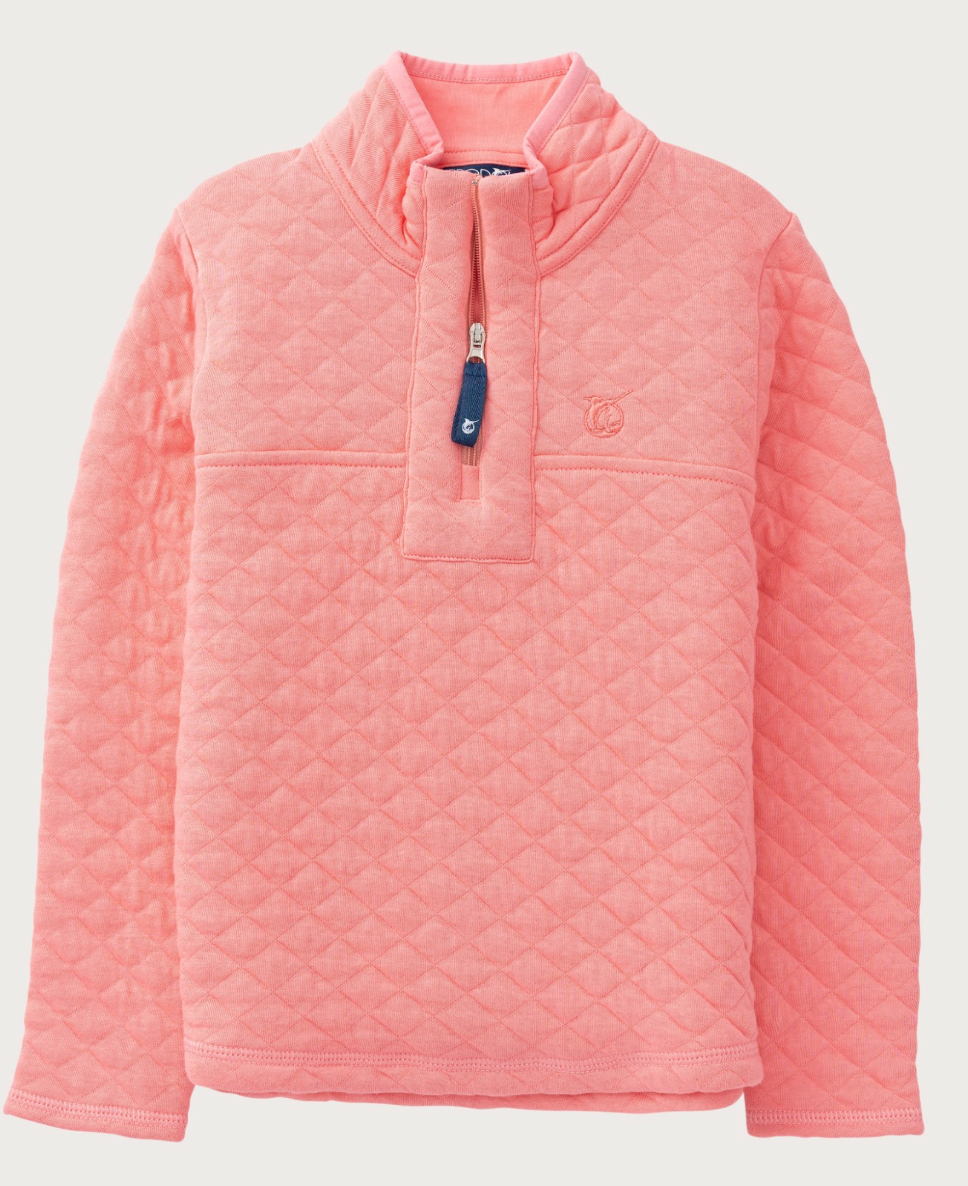 Girls Quilted Zip Pullover