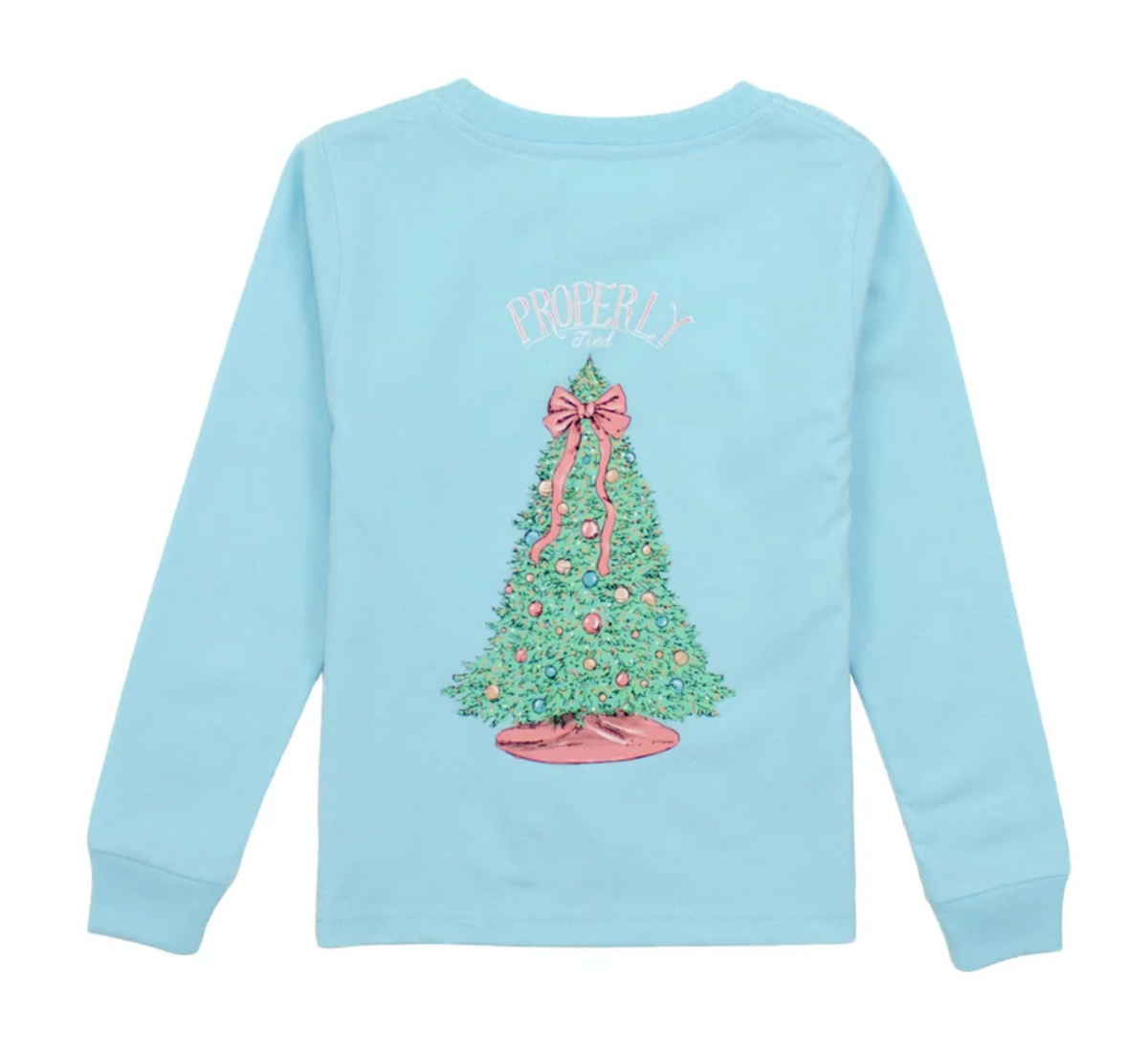 Girls Merry And Bright LS Powder Blue