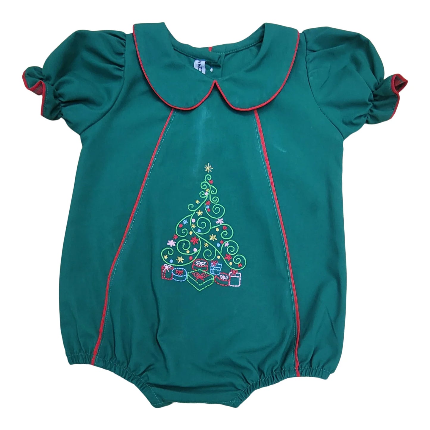 Christmas Tree Embroidered Green Bubble