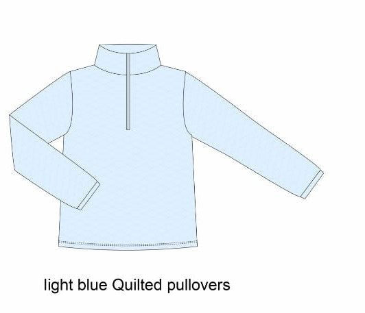 1/4 Zip Quilted Blue Pullover