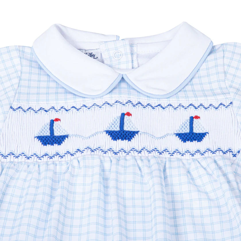 Ahoy Baby Classics Smocked Collared Gathered Gown