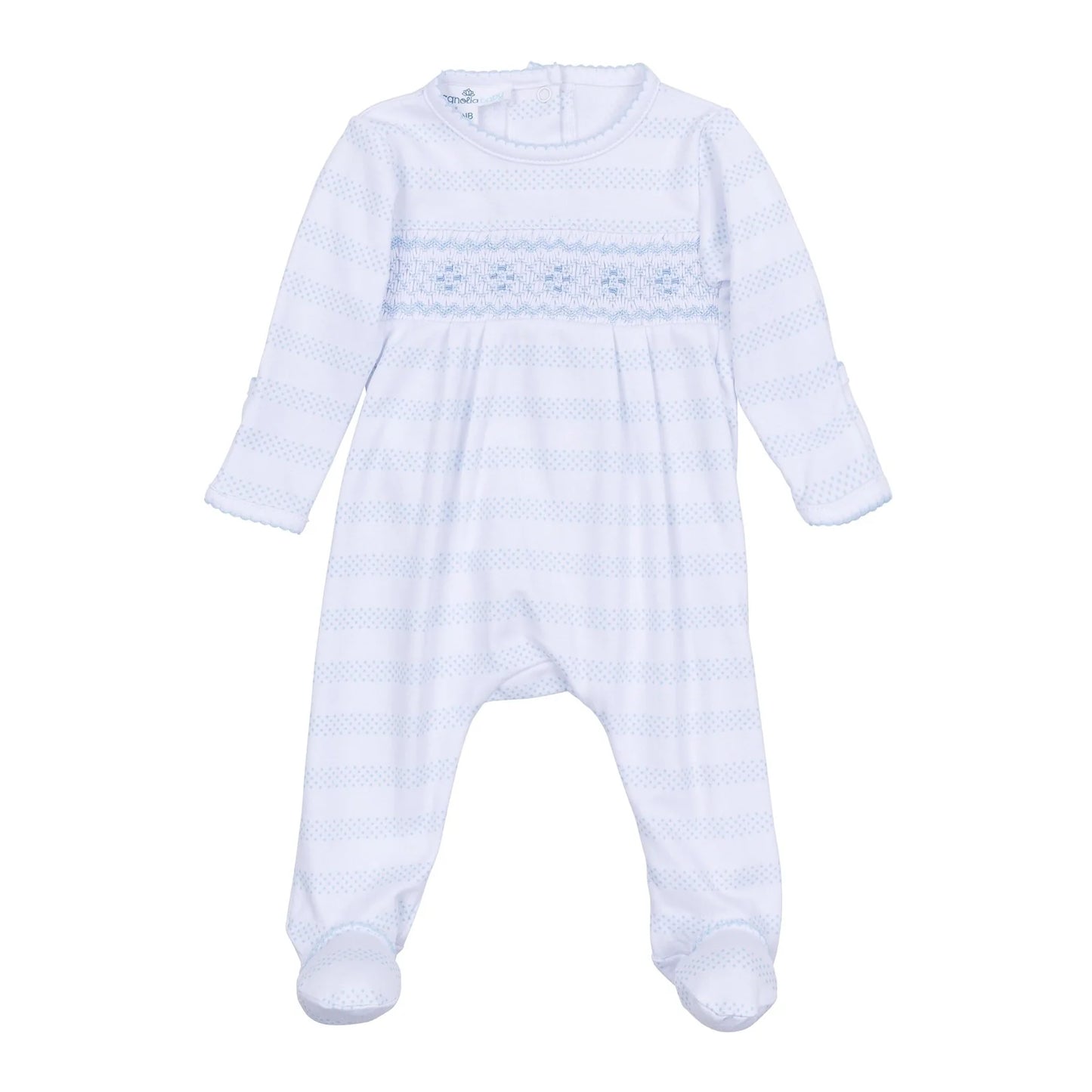 Baby of Mine Smocked Blue Footie