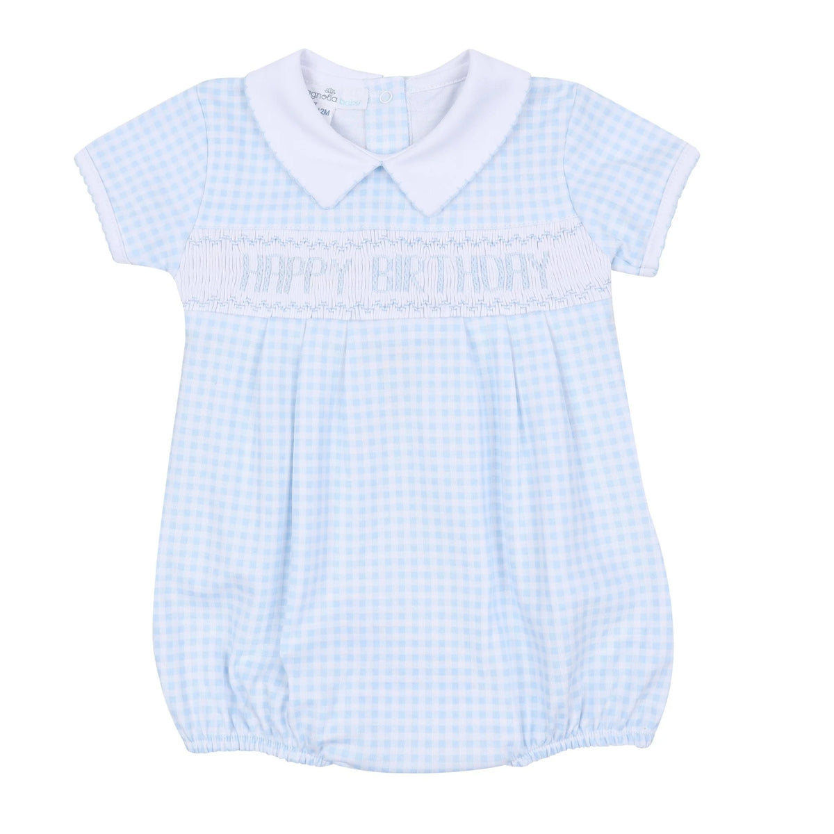 Birthday Classics Smocked Collared SS Boy Bubble