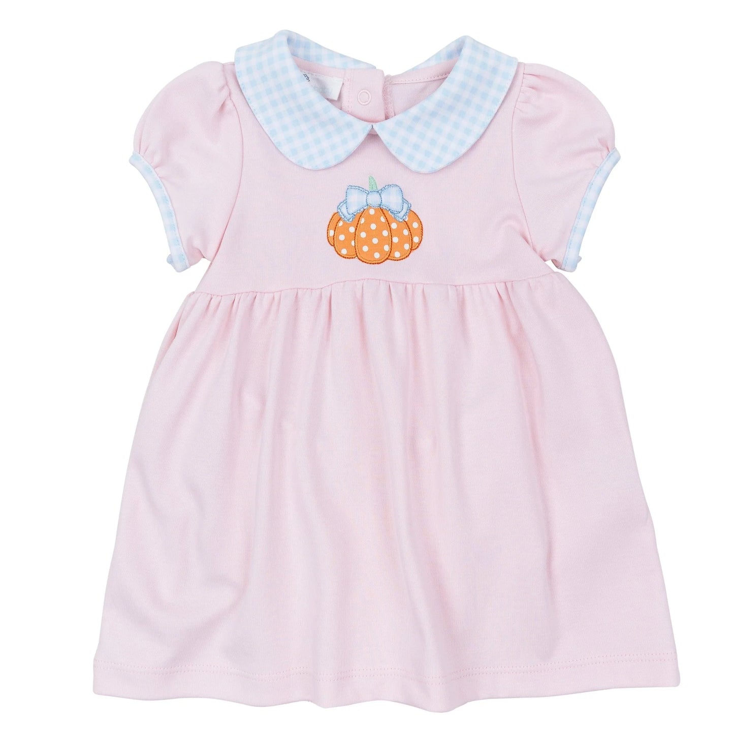 Bowtique Pumpkin Applique Collared Dress