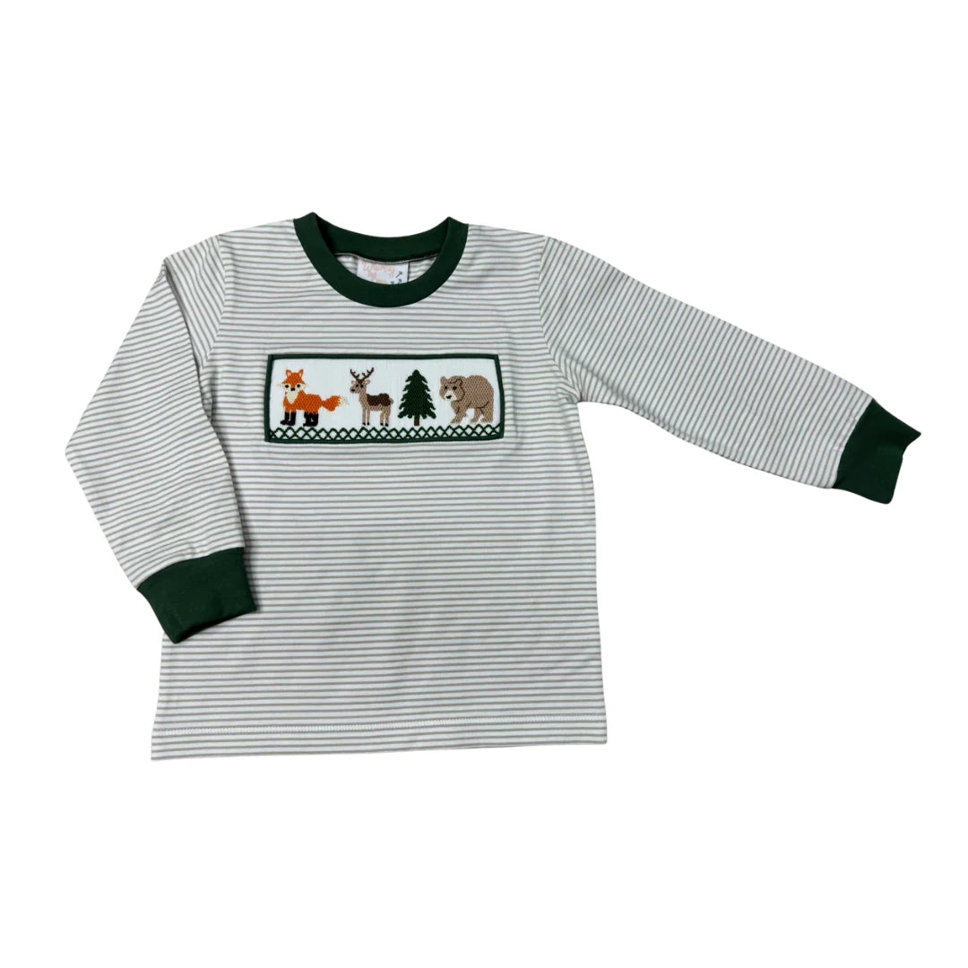 Forest Friends Smocked Long Sleeve Shirt