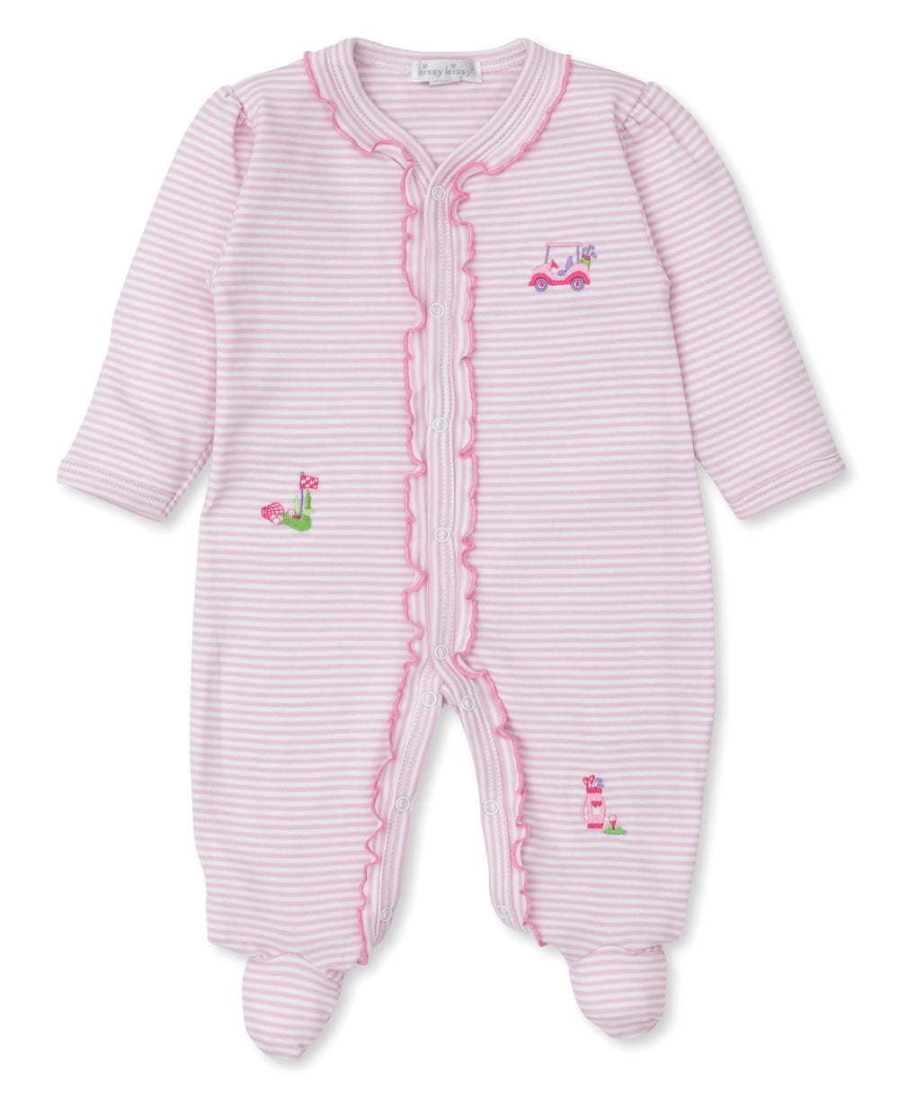Fairway Foursome Pink Stripe Footie