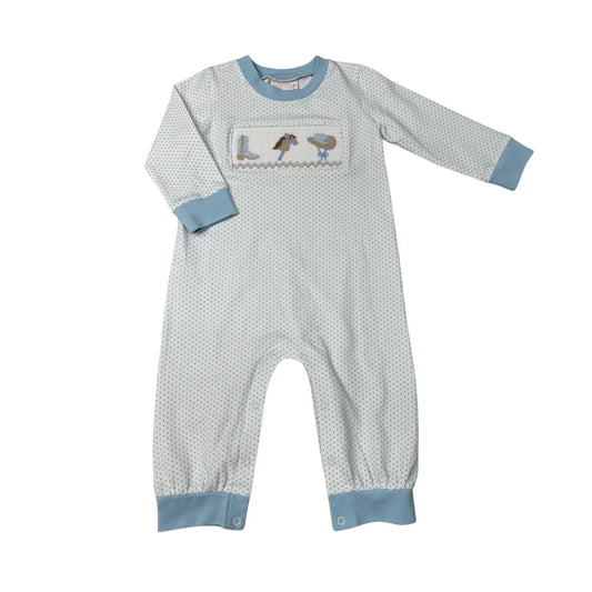 Little Cowboy Smocked Romper