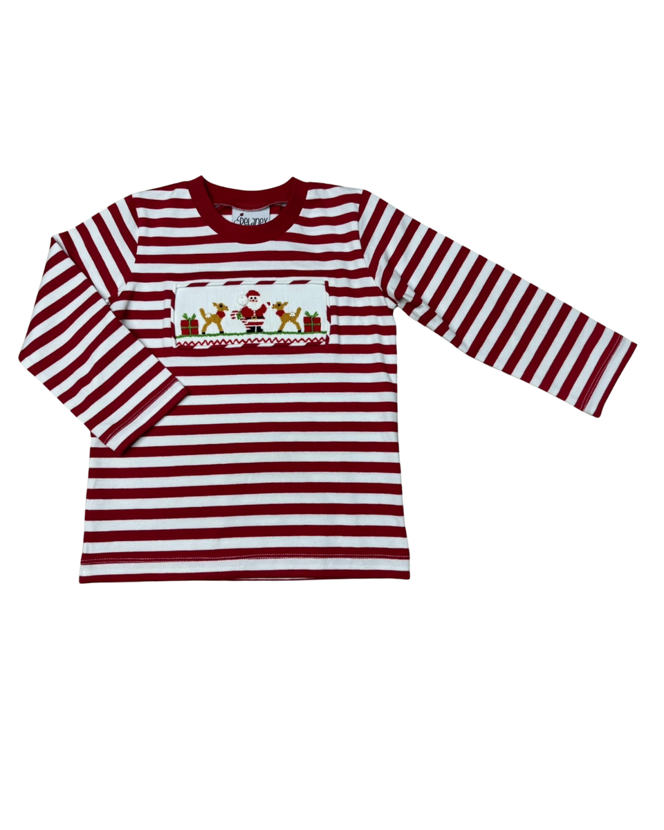 Smocked Santa Reindeer T-Shirt