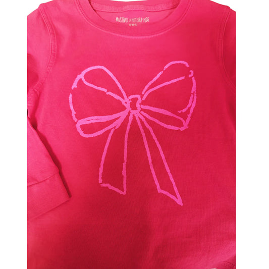 L/S Pink Bow Girls T-Shirt