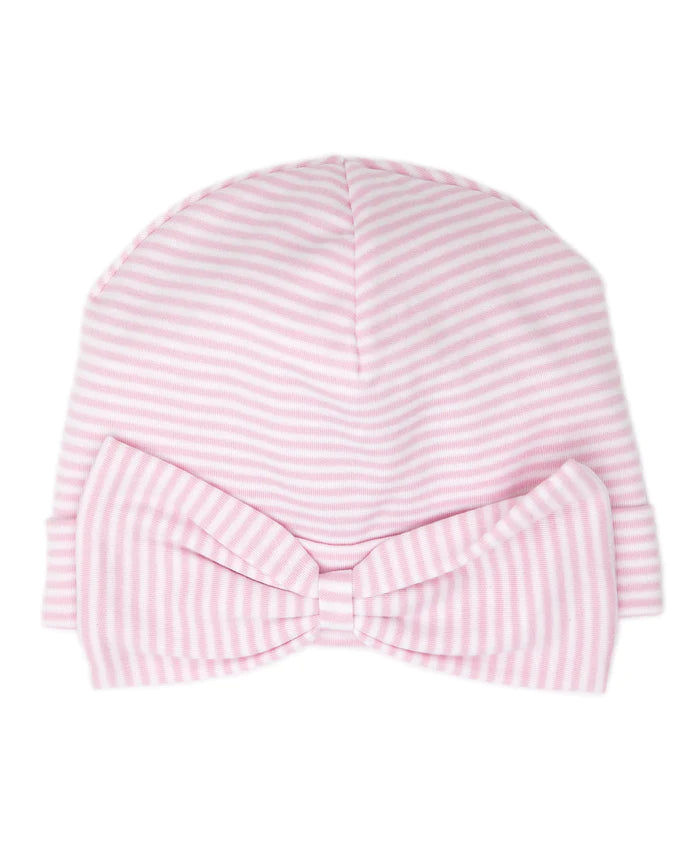 Simple Stripes Pink Bow Hat