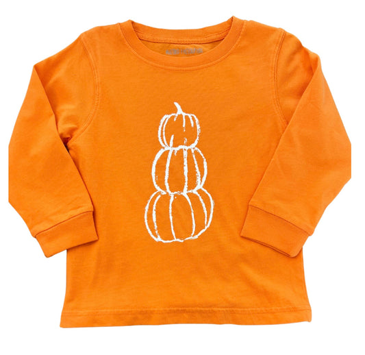 L/S Orange Halloween Pumpkin Stack T-Shirt