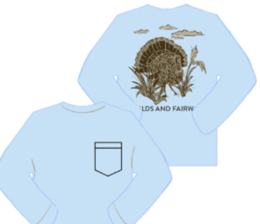 L/S Light Blue Turkey Pocket T-Shirt