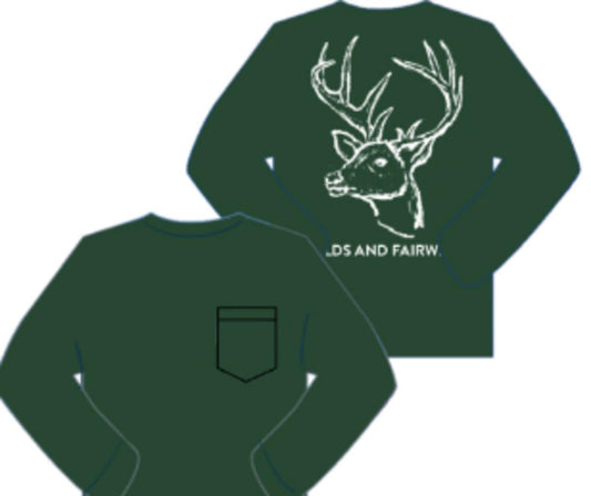 L/S Green Deer Pocket T-Shirt