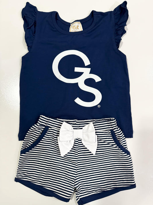 Ga So Girls Navy Short Set