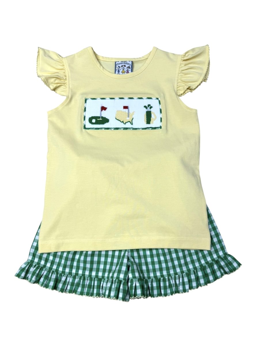 Classic Golf Smocked Ruffle Short Set