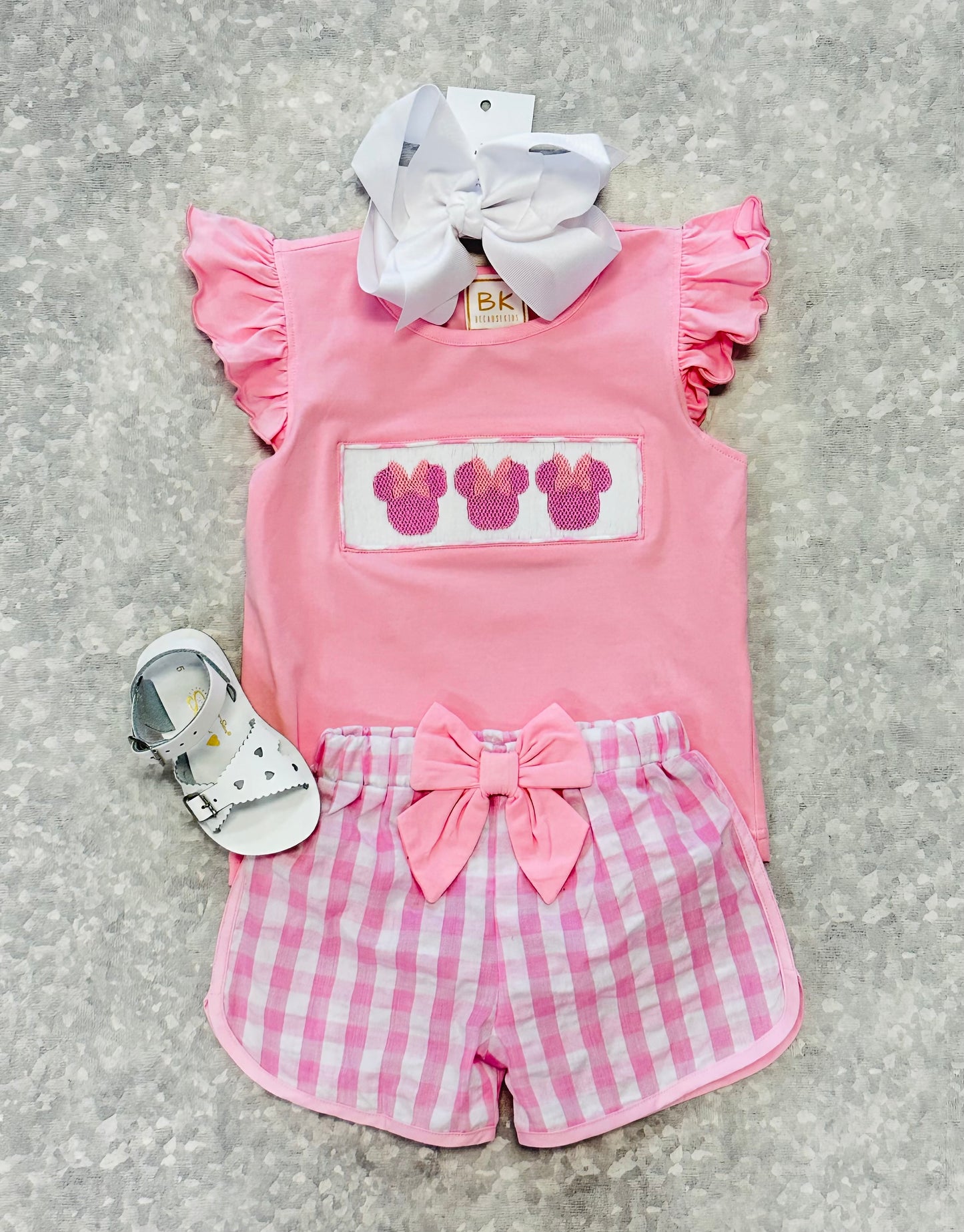 Pink Mouse Trio Short Set