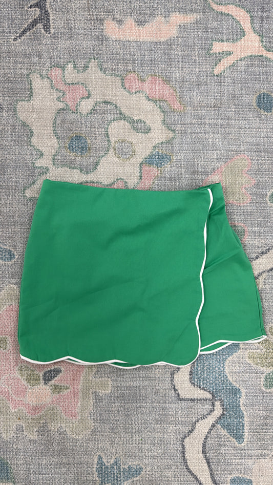 Tessa Green Scalloped Skort