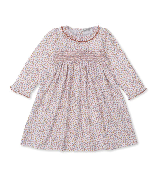 Patchwork Fall Floral Smocked Dress