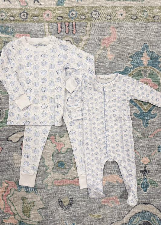 Precious Blue Pumpkin Footie