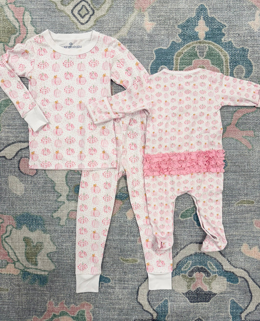 Precious Pink Pumpkins Footie