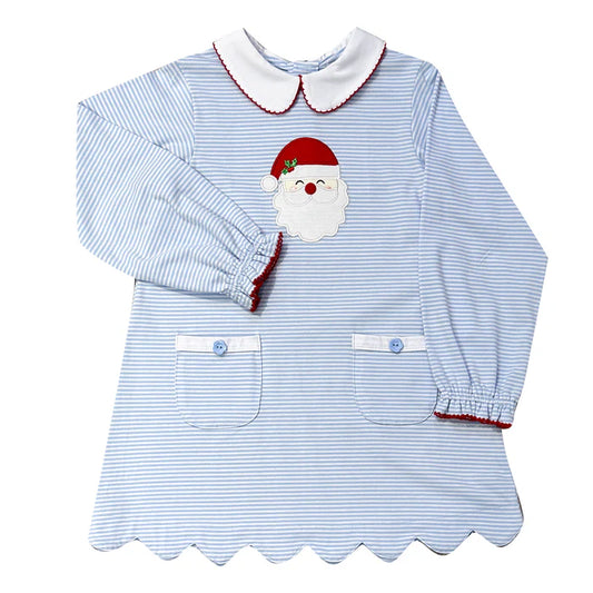 Blue Santa Girl's Dress