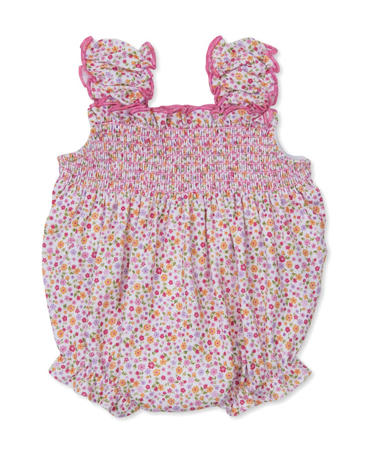 Blossoming Bows Floral Smocked Bubble