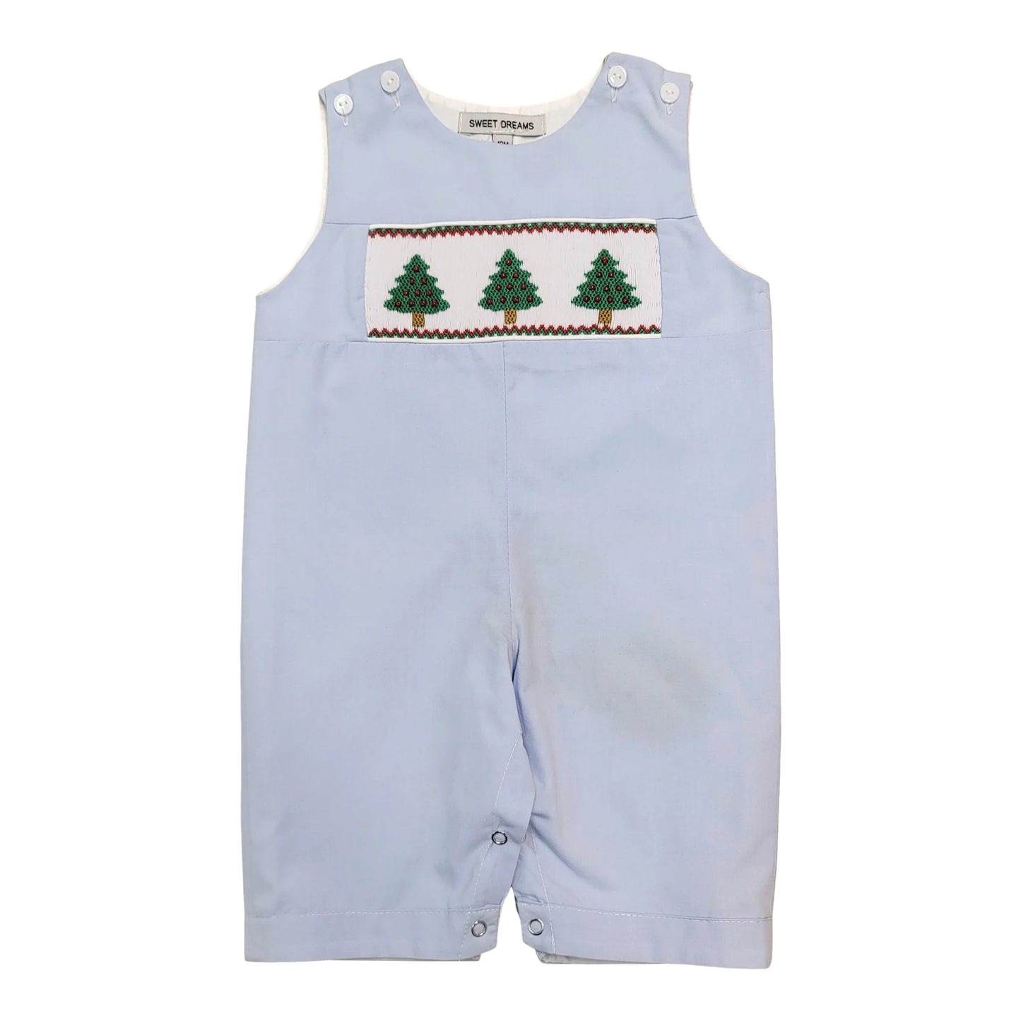 Christmas Tree Blue Smocked Longall