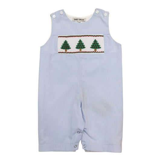 Christmas Tree Blue Smocked Longall