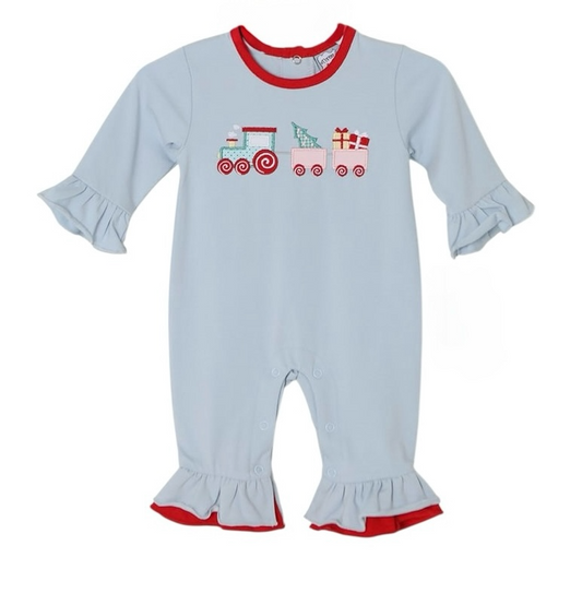 Christmas Train Girls Romper