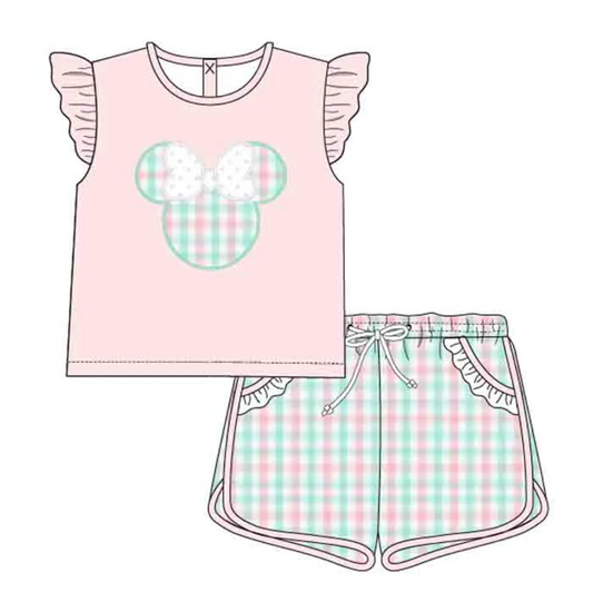 Pastel Mouse Girl's Short Set