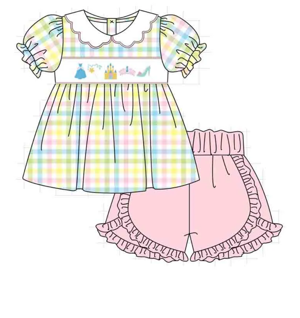 Plaid Pastel Princess Short Set