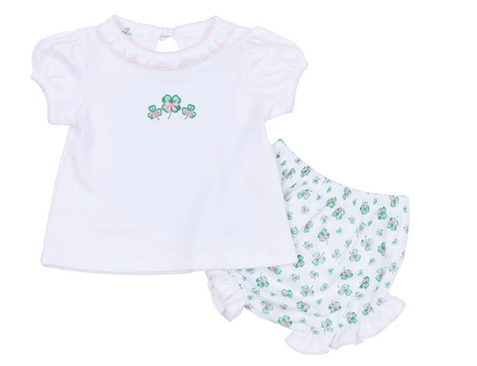 Lucky Little Ones Embroidered Ruffle Diaper Cover Set