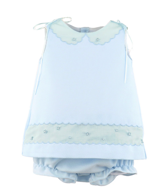Baby Blue Pique Collar Set