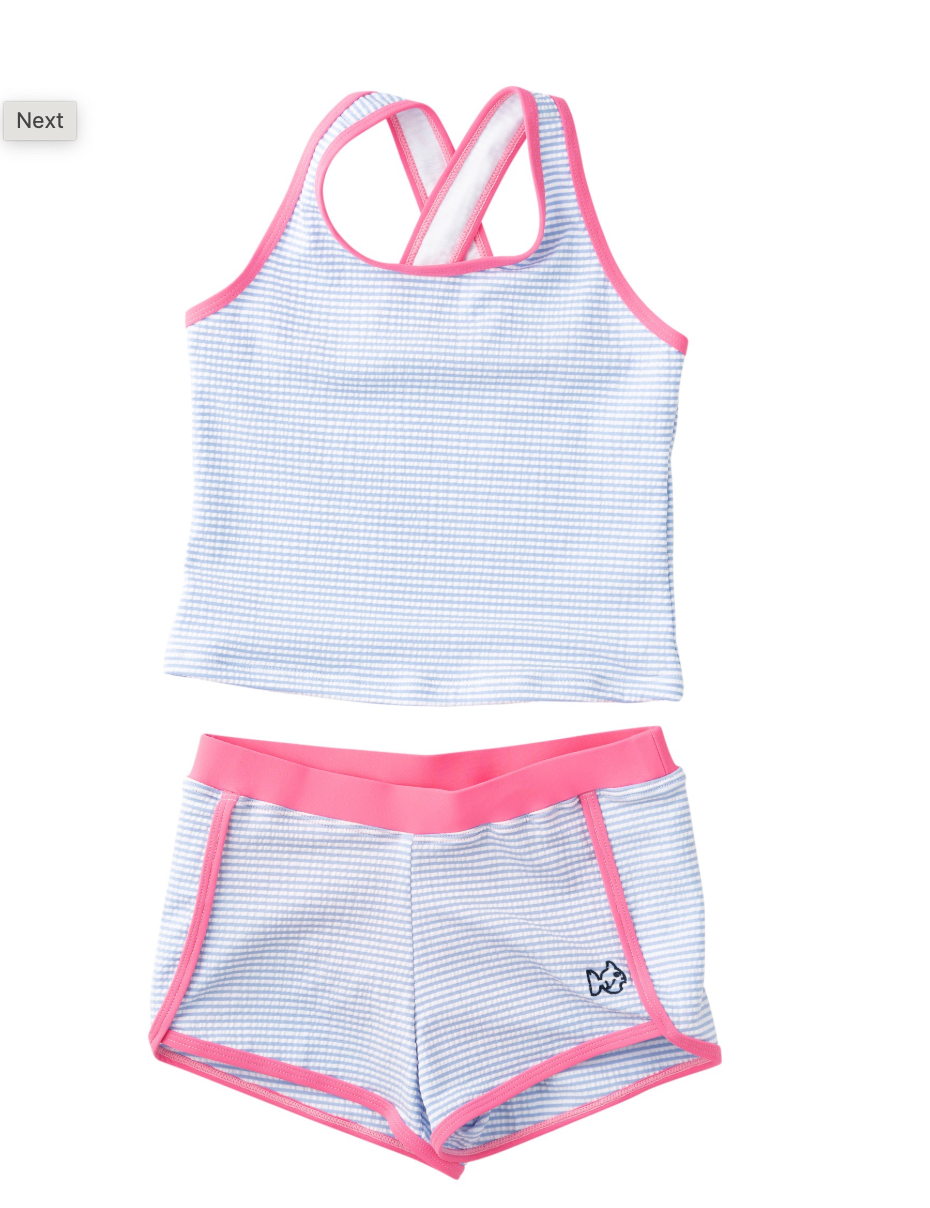 Marina Seersucker Tankini Set