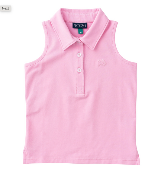 Pink Frosting Sleeveless Polo