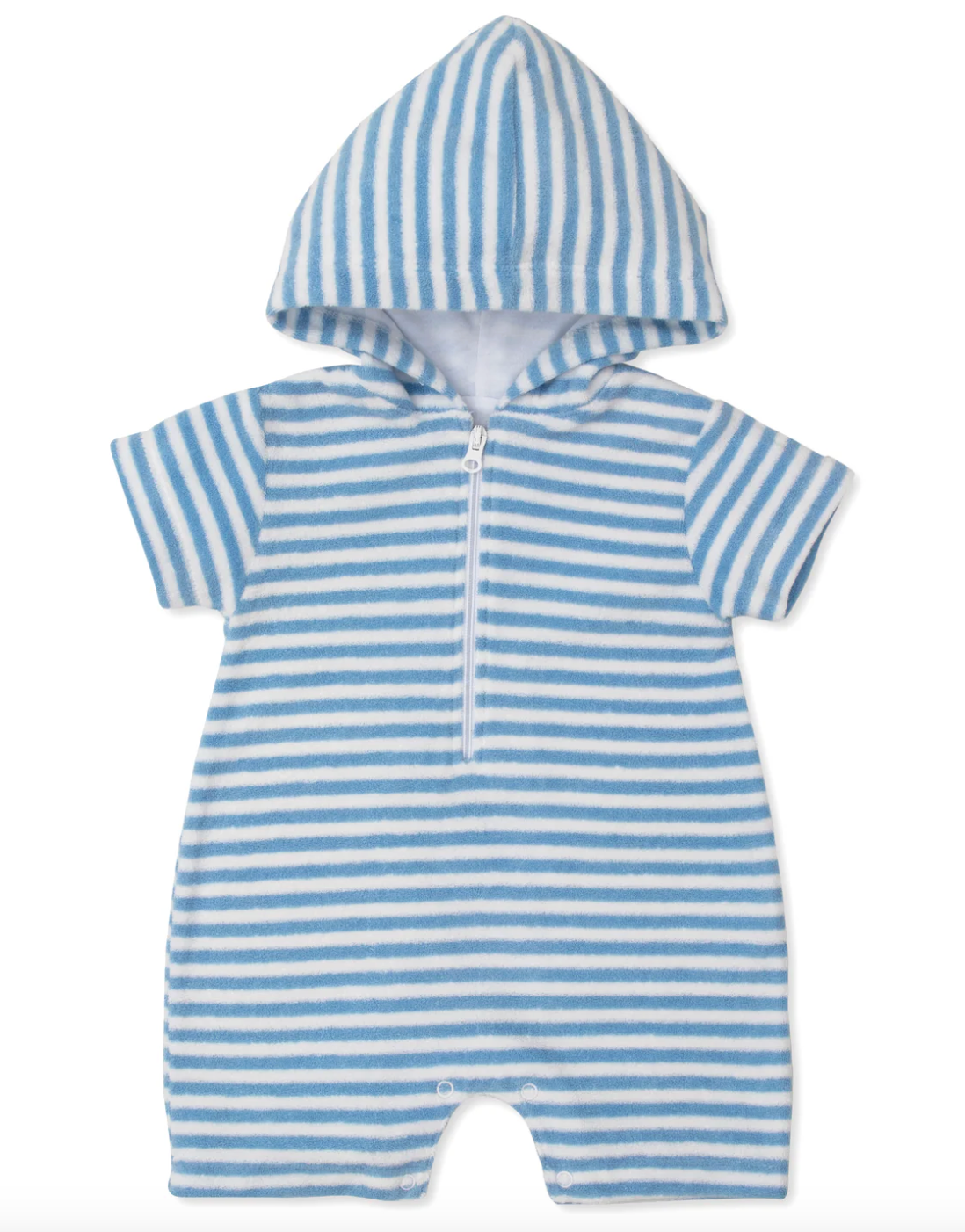 Cabana Terry Stripes Light Blue Romper