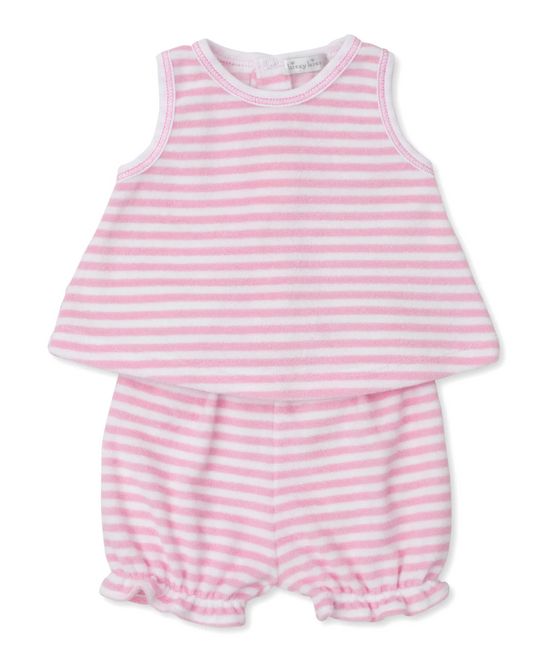 Cabana Terry Stripes Pink Sunsuit