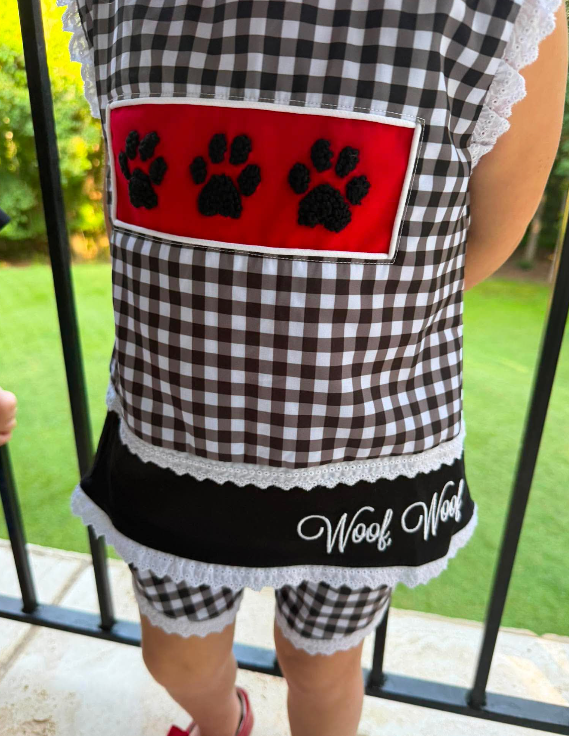 Paw Prints & Bows Girls Short Set
