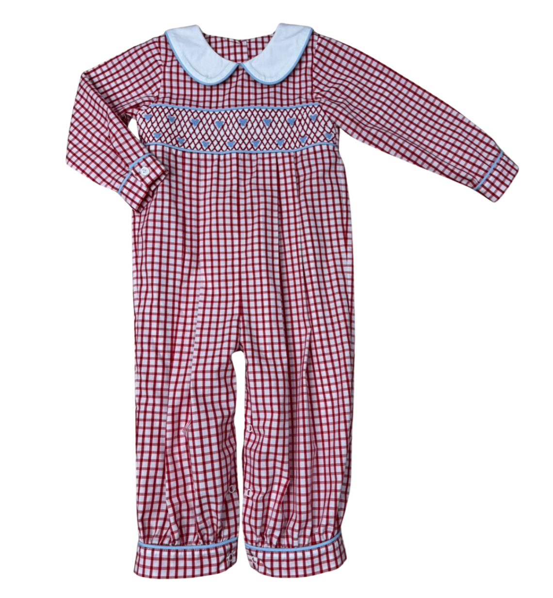 Little Valentine Smocked Collared Romper